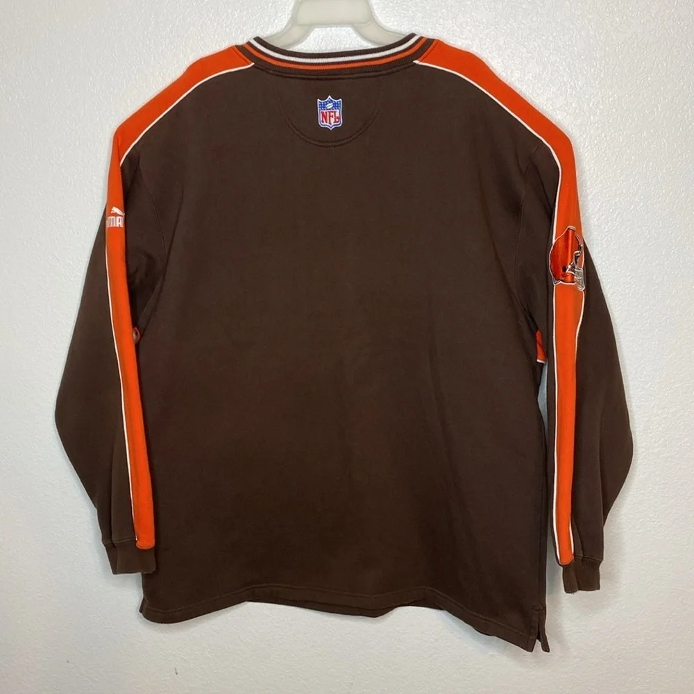 PUMA Cleveland Browns V Neck Sweatshirt Size XXL